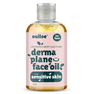 Dermaplaning Oil for Sensitive Skin - Non Comedogenic Face Shaving Oil for Women - Safe for Acne Prone Skin - Unscented, Natural, Non Greasy, Hydrating for Pre & Post Dermaplaning 4oz by Ouiloe