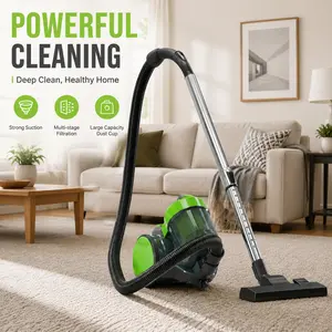 Bagless Canister 1.8L Vacuum Cleaner, Washable HEPA Filter for Easy Maintenance, Lightweight Vac for Carpets and Hard Floors