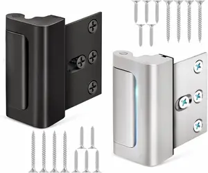 Home  Door Locks for  Safety 2 Pack Extra Childproof Door Reinforcement Lock Latch Device from Inside for Inward Swinging Front  Patio Courtyard Bedroom Interior Doors (Sliver+Black)