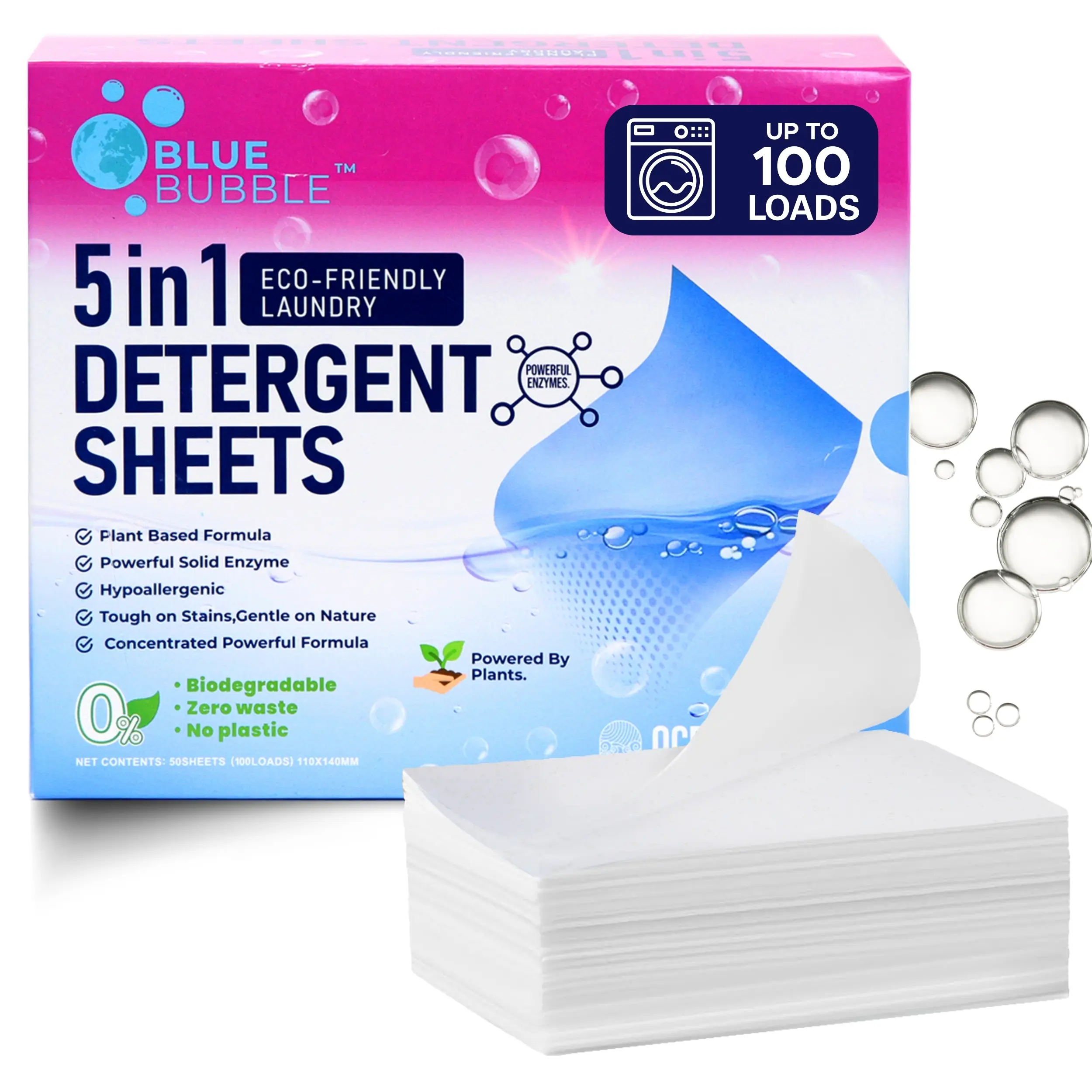 Laundry Detergent Sheet By Blue Bubble