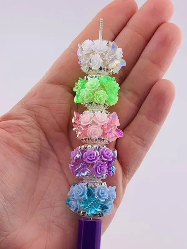 F14-Butterfly Rose 16mm 4pk - Perfect for pens and key chains