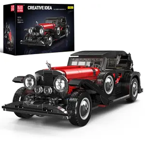 Mould King 10114 Classic Cars Building Kits, 1308+ PCS MOC Vintage Car Model Building Blocks Set, Gift for Kids Age 8+/Adult Collections Enthusiasts (Static Version)