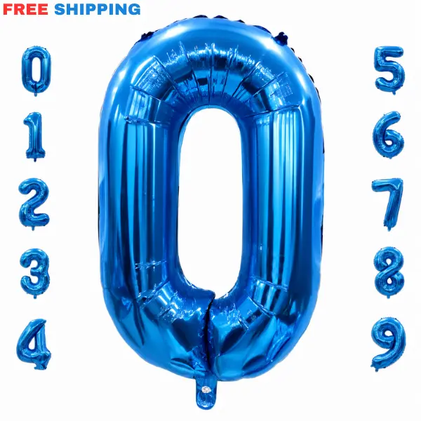 Metallic Royal Blue 40 Inch Number Balloon (0-9), Large Mylar Foil Balloon for Birthday Party, Anniversary, Graduation, Wedding, Photo Shoot Decor