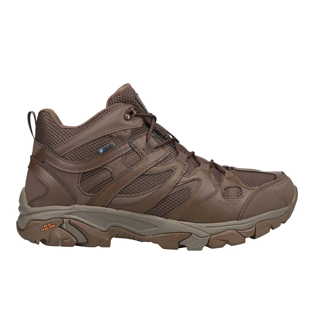 Hi-Tec Mens Ht Ravus Mid Hiking Hiking Casual Boots Ankle - Brown Hi-Tec Mens Ht Ravus Mid Hiking Hiking Casual Boots Ankle - Brown