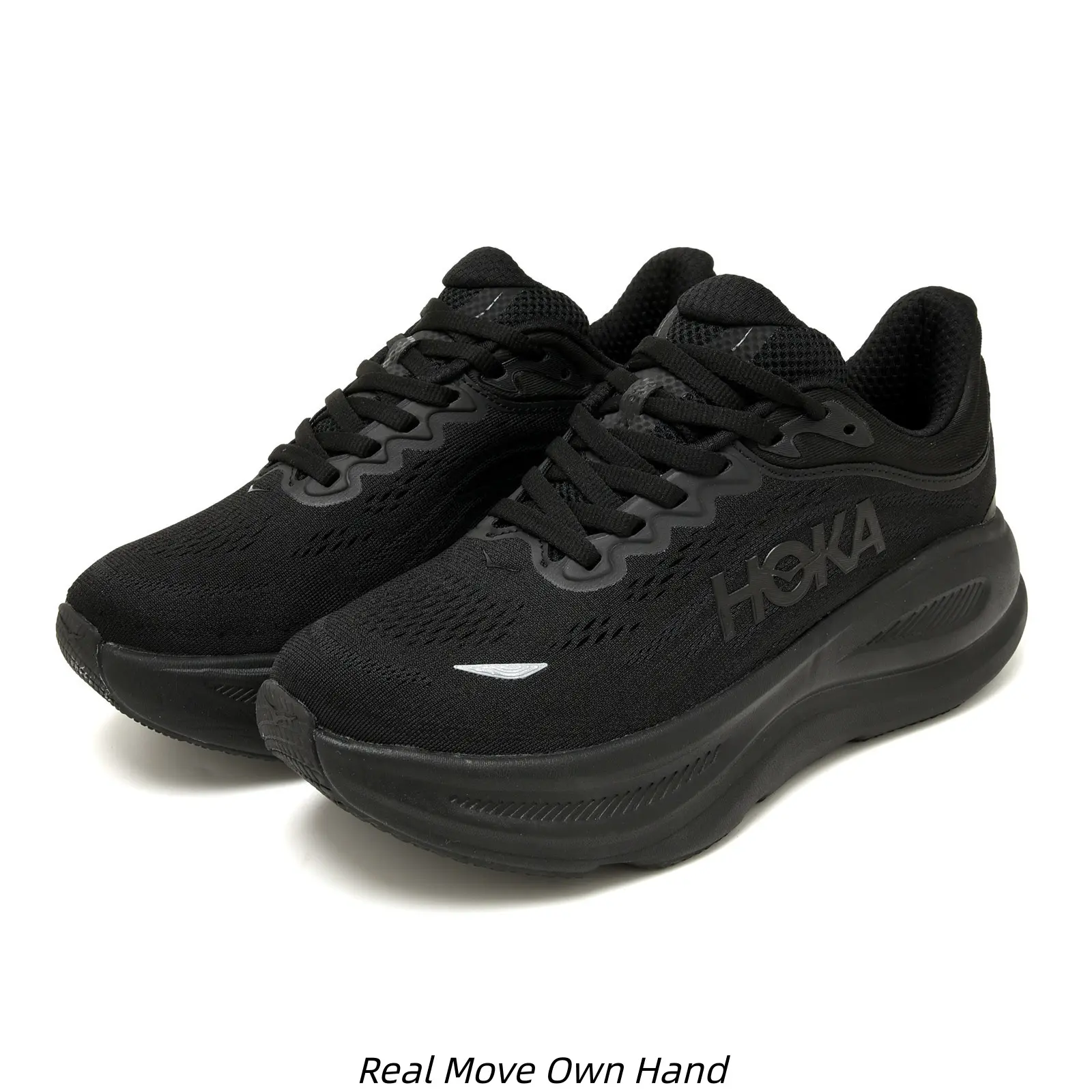 Unisex Solid All Black Breathable Mesh Running Shoes Ultra Thick Shock Absorb Foam Platform Sole Lightweight Non Slip Long Distance Athletic Walking Trainers For Men Women Daily Workout