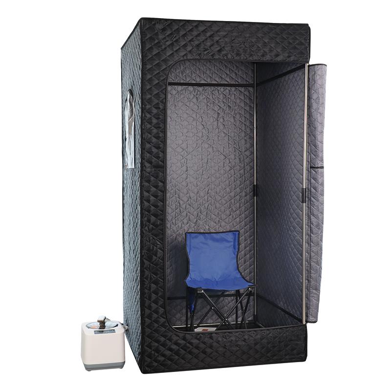 Portable Steam Sauna, Portable Sauna for Home, Sauna Tent Sauna Box with 3L Steamer, Remote Control, Folding Chair, 9 Levels, 2.9’ x 2.9’ x 5.9’