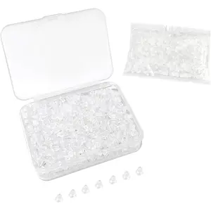 600pcs 4mm Silicone Earring Backs for Studs Earring Backings Soft Clear Ear Safety Back Pads Backstops Bullet Clutch Stopper Replacement for Fish Hook Studs Hoops