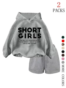 Women's Fall Winter Hooded Knit Sweatshirt Set Outfit, Leopard Print Drawstring Pullover with Pockets + Casual Warm Shorts, Perfect for Daily Wear & Travel Womenswear