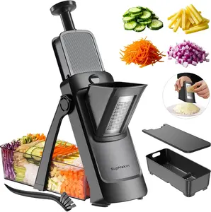 SUPMAKIN Safe Mandoline Slicer, Adjustable Vegetable Food Slicer and Chopper, Potato Fries Fry Cutter, Veggie Salad Chopper, New Kitchen Chopping Artifact Gifts 2026