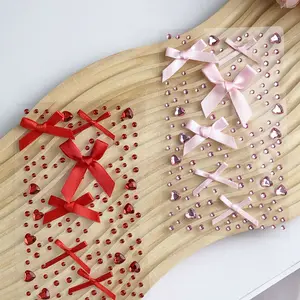 1pcPink and Red Bowknot Rhinestone Stickers, Decorative Stickers, Glitter Sticker. Featuring pink and red two-tone ribbon bowknots paired with heart-shaped rhinestones, they exude a sweet yet edgy and exquisite vibe.
