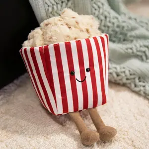 JellyCat Cute Popcorn Plush Toy with Soft Fluffy Top and Dangling Legs Perfect for Hugging and Playing Ideal Gift for Toy Lovers