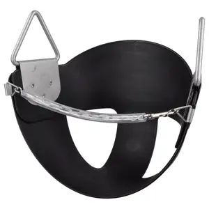 Swing Set Stuff Inc. Highback Half Bucket Swing Seat With Safety Chain Black