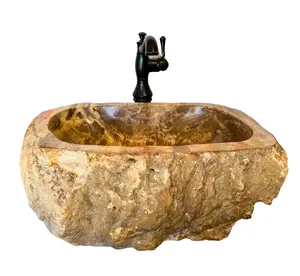 Petrified wood natural stone vessel sink rock sink