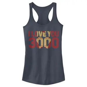 Juniors Womens Marvel Iron Man Forever Love 3000 Racerback Tank Top