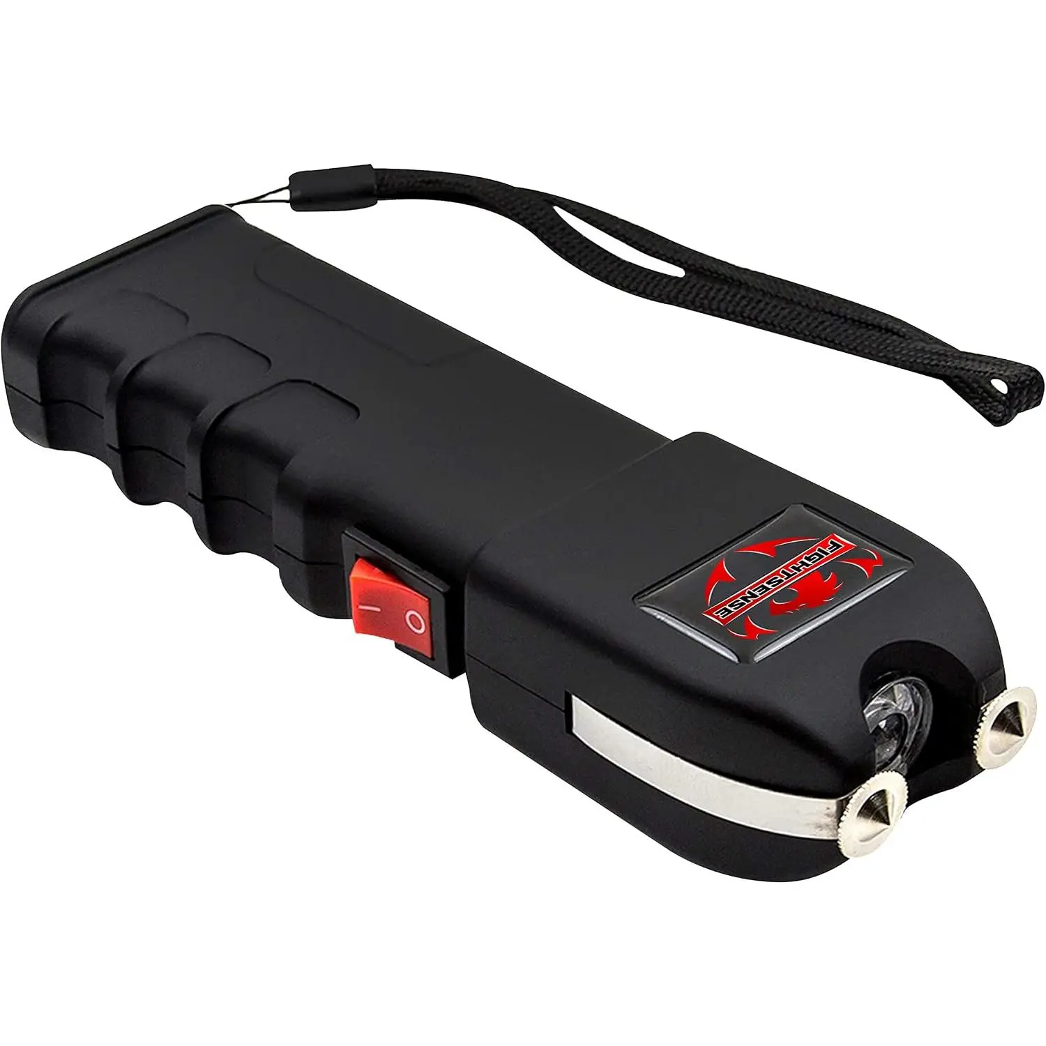FIGHTSENSE Havey Duty Flashlight - Black - Rechargeable LED Flashlight Torch - Compact 120 Lumens, Rubberized Grip, Black, for Home Improvement, Outdoor Illumination