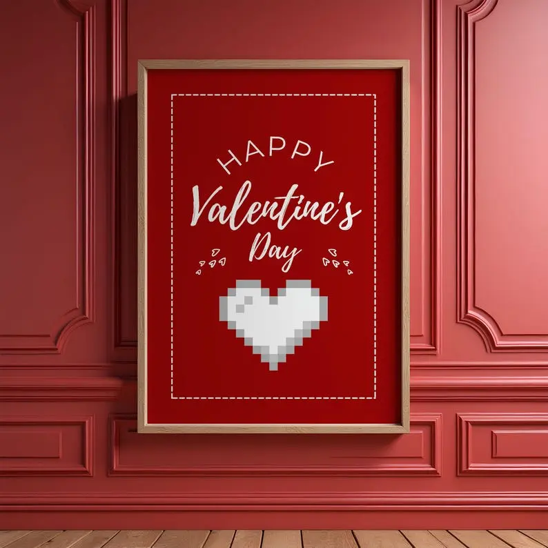 [UNFRAMED POSTER] Happy Valentine's Day Poster - Romantic Art - Perfect Gift
