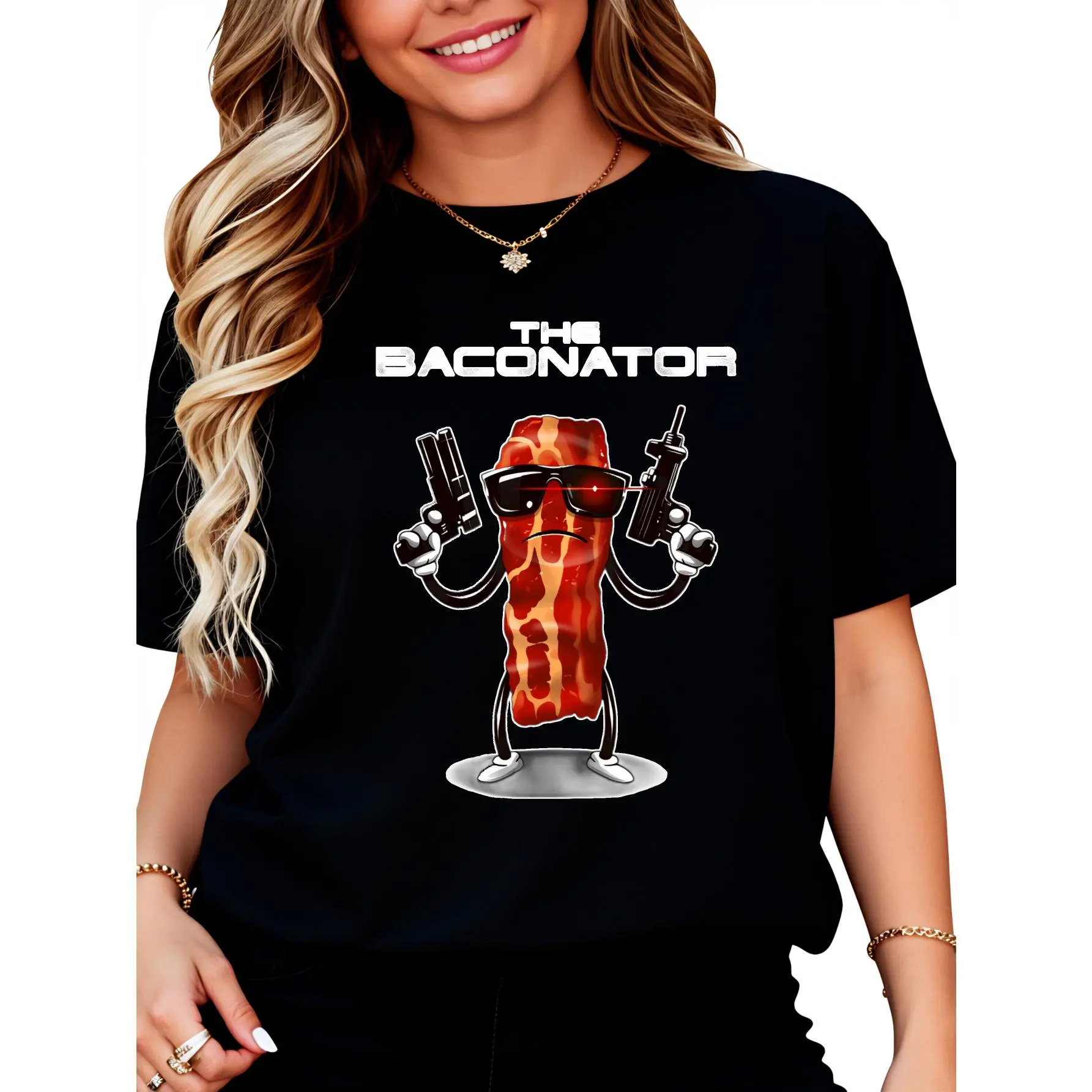 100% Cotton Vintage Baconator - Bacon Meat Food Breakfast Men And Women T-Shirt