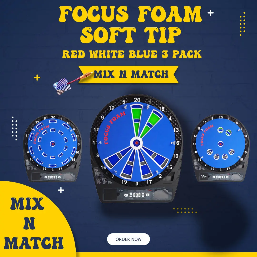Soft Tip Red White & Blue 3 Pack