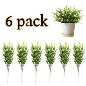 6/12/18/24/30 pack Fake Flowers Decoration Artificial Flowers Artificial Balcony Plants UV-Resistant Balcony Plants Green Shrubs for Balcony Box Indoor Outdoor Outdoor