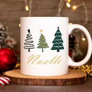 Custom Christmas Tree Mug, Personalized Holiday Coffee Cup, Christmas Trees Mug, Christmas Tree Decor, Christmas Name Mug, Christmas Coffee Mug, Custom Christmas Mug, Holiday Mug, Personalized Gift