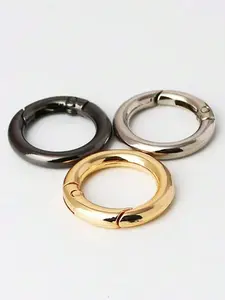 Metal Spring Buckle for Bags, Round Metal Snap Button Hardware, Casual Style, All Seasons Use, Solid Pattern, Accessories for Bags