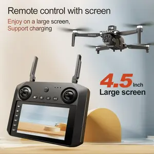 4K GPS Drone with HD Camera for Adults, 5G FPV Quadcopter with Brushless Motor, Obstacle Avoidance, Follow Me, Auto Return, Optical Flow Hover, LED Lights, 2 Batteries, Drone for Beginners Screen Remote