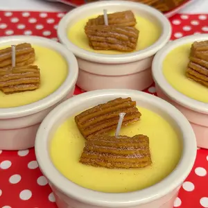 4oz Dole Whip & Churro Scented Pineapple Soy Wax Food Candle, Sweet Aroma Freshener, Home Decor Decoration Accent Piece