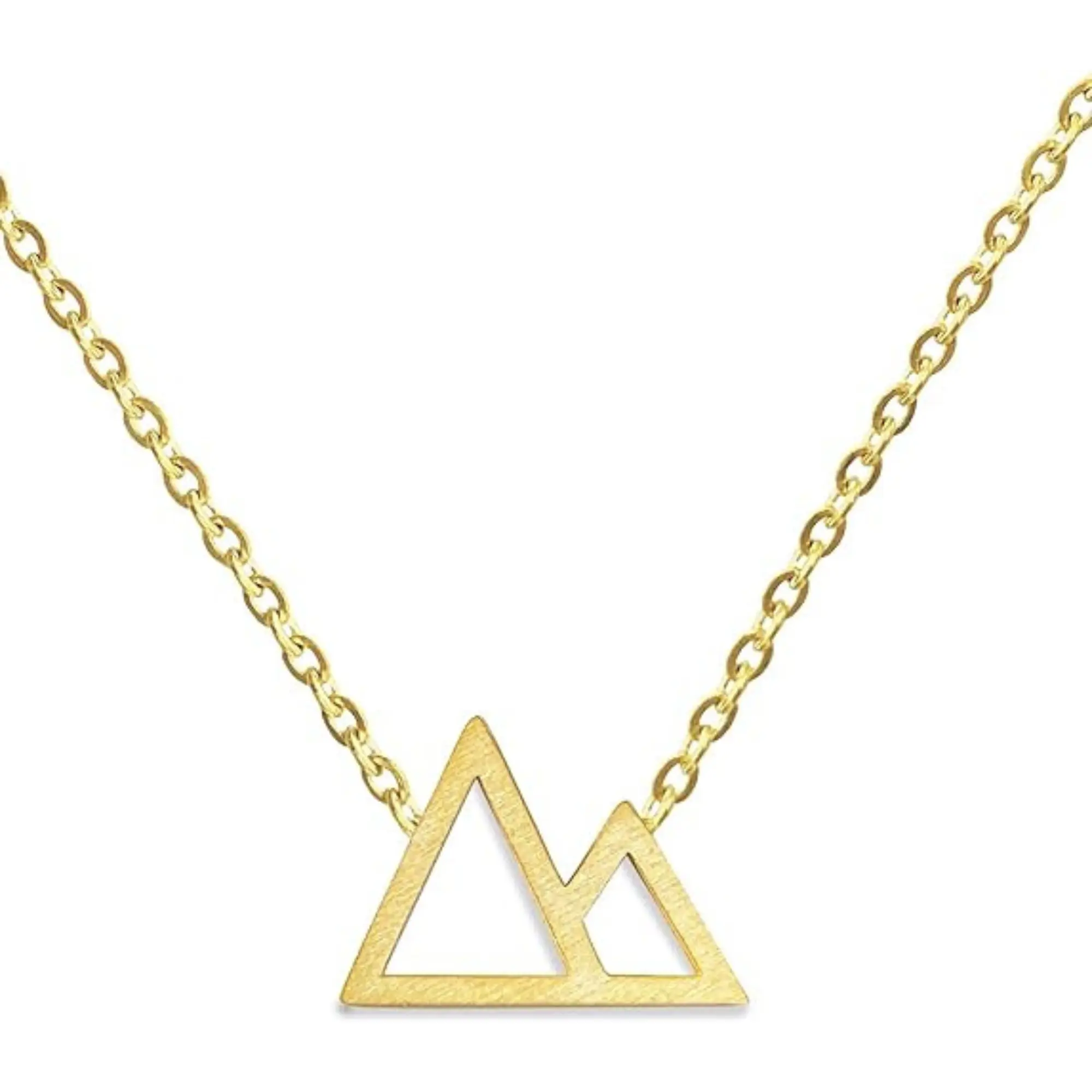 Altitude Boutique Simple Mountain Necklace for Women Nature Lovers, Skiers, Hikers Campers (Gold)