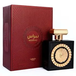 Lattafa Nebras Unisex Eau de Parfum Spray 3.4 Ounce - Amber Vanilla Fragrance with Red Berries & Mandarin Orange Top Notes Elegant Perfume Floral Citrus Sweet Aromatic Amberwood Aromatic Amberwood