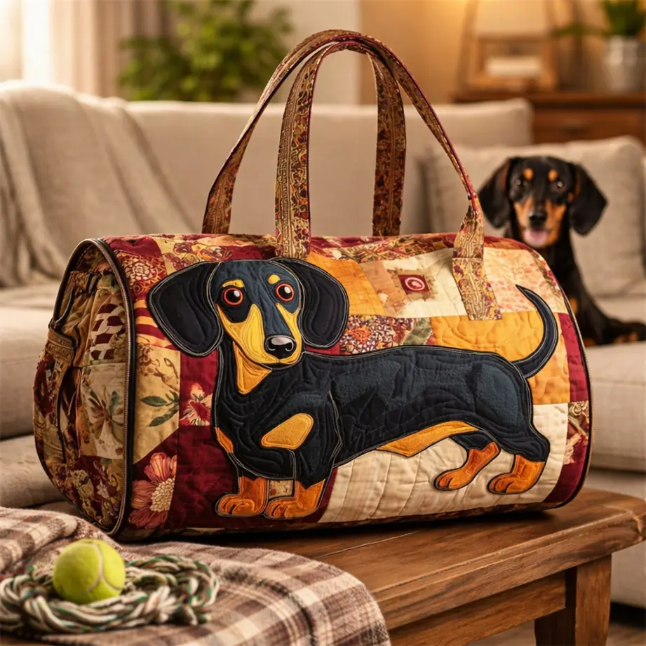 Vintage Quilted Patchwork Overnight Travel Bag - Large Capacity Travel Must Haves Weekend Duffel Handbag for Short Trips, Gym