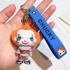 6.3cm Horror Movie Child's Play Chucky Doll Key Ring PVC Keychain Pendant Figure Toys Dolls