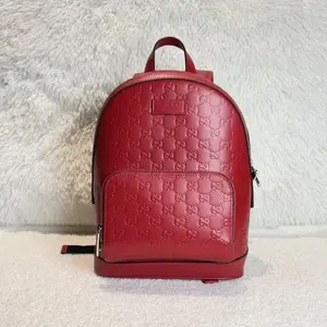 Pre-owned GUCCI GG Embossed Red Backpack 20479932hd