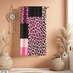 1Pc Leopard print Stylish Quilt with Pink and Black Tones Bathroom Hand Towel Bath Towel, Multiple Size Microfiber Towel, Ultra-Soft Quick Dry and Absorbent Polyester Large Bath Towel, Unique Home Decorative Kitchen