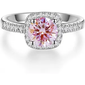 1 Carat Peacock Blue Moissanite Engagement Ring for Women D Color VVS1 Clarity Moissanite 925 Sterling Silver Promise Eternity Rings