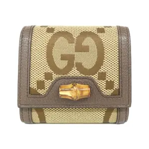 Pre-owned GUCCI Canvas Small Leather Goods DIANA Jumbo GG Leather Wallet
