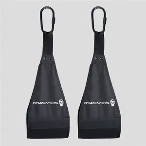 GYMREAPERS Ab Straps - Black, Durable Hanging Straps for Abs and Obliques, 400 lbs Weight Capacity
