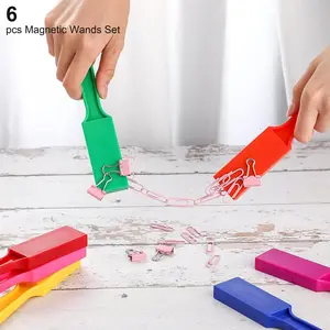 6-Piece Magnetic Wands Set, Fun Magnetic Physics Exploration Toys, Colorful Educational Tools, STEAM Learning Kit, Teacher Supplies, School Supplies, Ferromagnetic Items Sorting