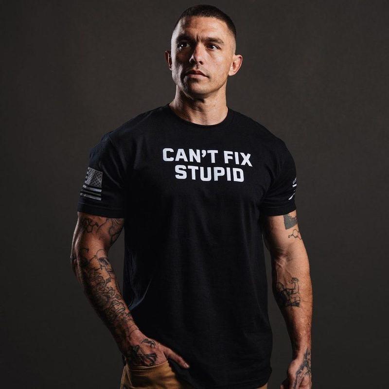 Can't Fix Stupid T-Shirt - Black