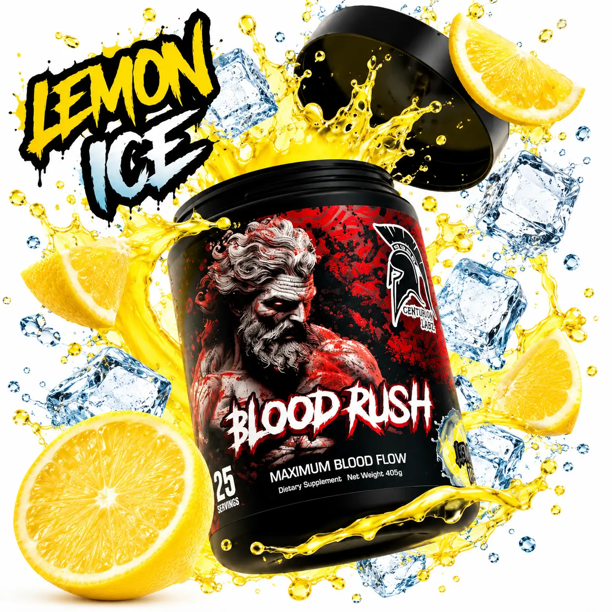 Centurion Labz Blood Rush Stim Free Pump Pre-Workout | NitroRocket Arugula Extract L-Citrulline Glycerol and Agmatine | Nitric Oxide Pump and Blood Flow Support | Available at Prime Sports Nutrition