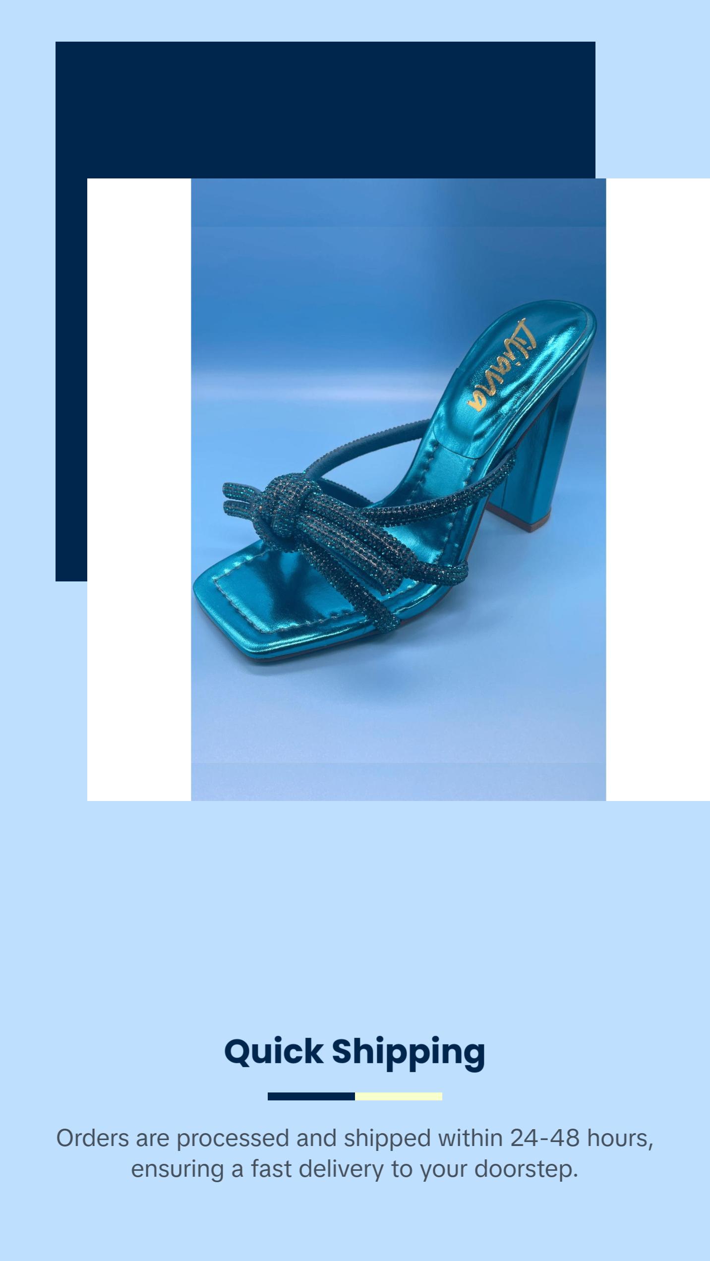 Queen Diva High Heels (Turquoise)