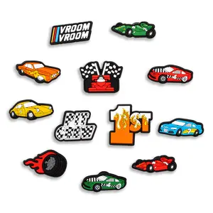 Race Car Charms Drift Car 12PCS Shoes Charms PVC Clog Pins Accessories Party Favors Birthday Gifts Holidays Decoration for Boys Women Girls