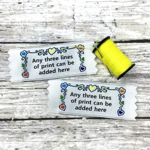 Name Maker Heart on a Vine Woven fabric labels for sewing knitting crocheting and quilting
