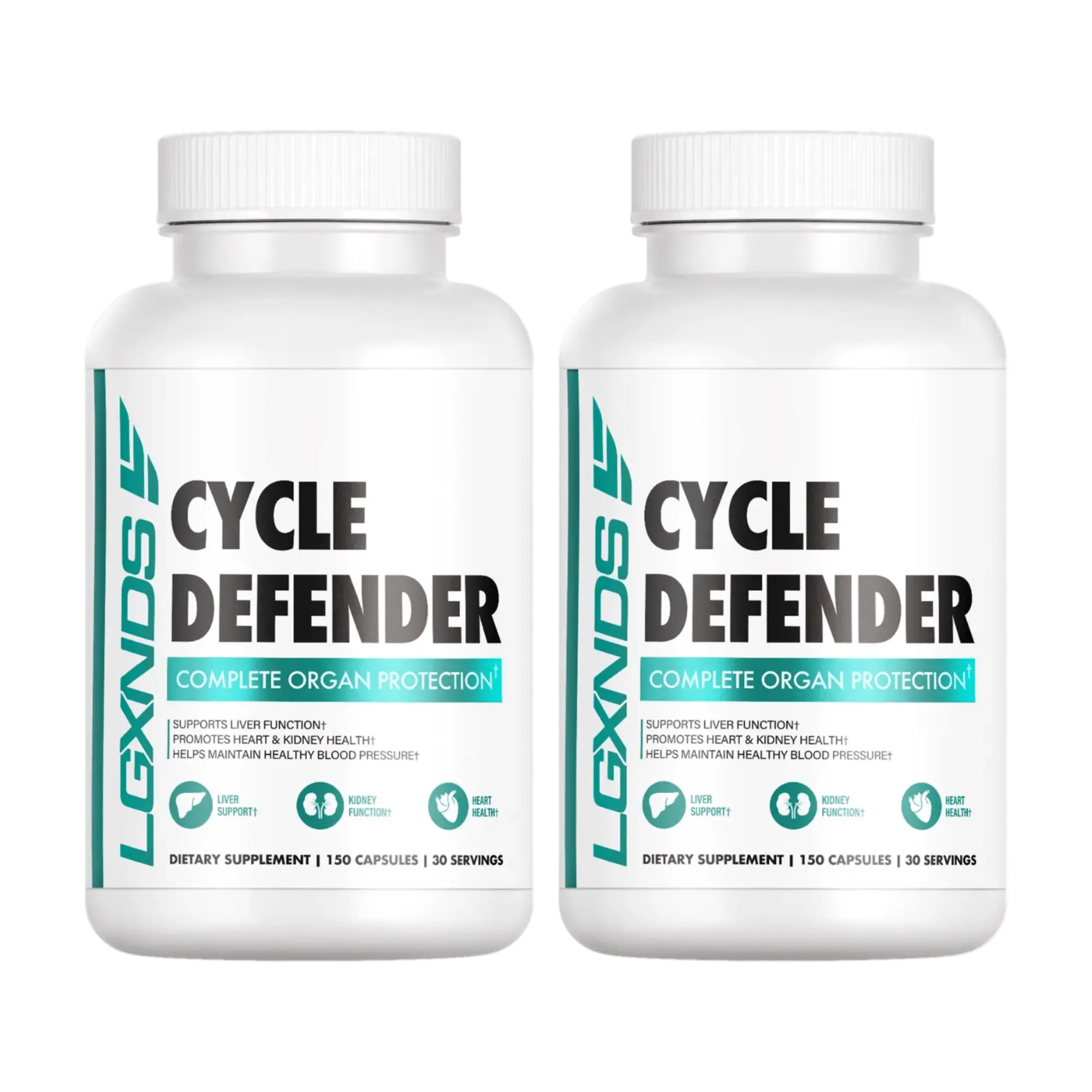 LGXNDS 2 Pack | Cycle Defender Daily Liver Kidney and Heart Wellness Support | Milk Thistle NAC CoQ10 Glutathione and AstraGin | Two Month Supply summerwins