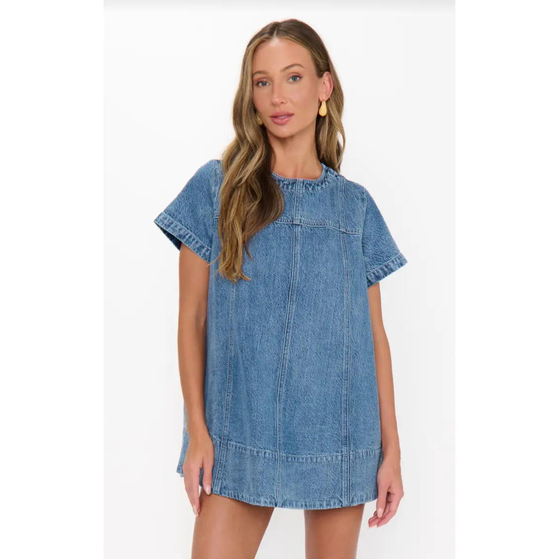 SHOW ME YOUR MUMU CLAREMONT DRESS IN STREAM INDIGO