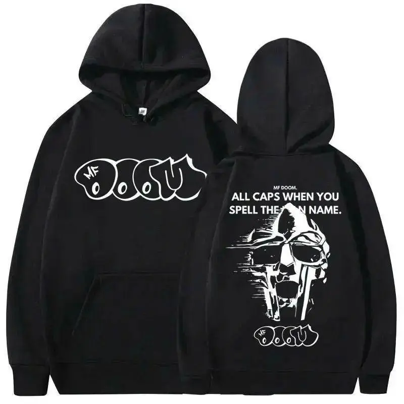 MF Doom Madlib Madvillain Metal Mask Graphic Hoodie, 2-Sided Hip Hop Pullover for Men, Stylish Streetwear for Music Fans, All Caps Villain Design Sweatshirt, Hoodie, Comfort Colors