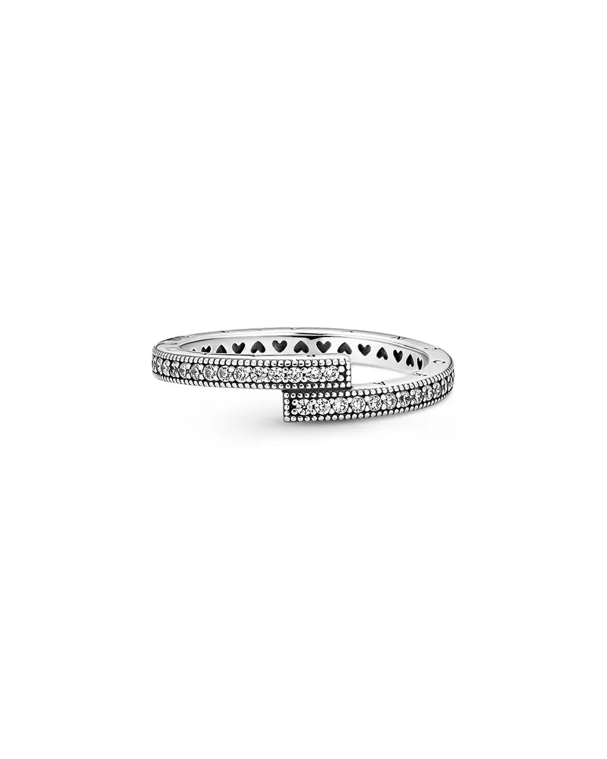 Pandora Signature Silver CZ Sparkling Overlapping Ring