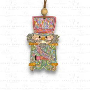 Pastel Nutcracker Gold Leaf Christmas Ornament