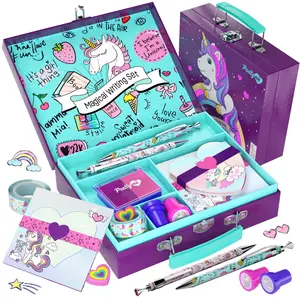 Pretty Me Unicorn Stationery Kit 30+ Pieces Includes Pens Notebooks Stickers & School Supplies for Endless Creativity 8 x 7 x 2 Inches Compact and Easy to Carry