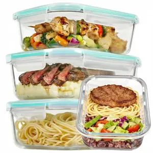 【AREL】4-Piece Glass Food Storage Container Set 【AREL】4-Piece Glass Food Storage Container Set