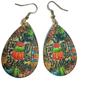 Fall Vibes Faux Leather Fish Hook Earrings